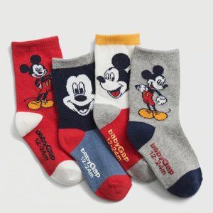 Disney babyGap | 4 Pairs Mickey Mouse Crew Socks Size 0-6M